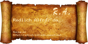 Redlich Alfréda névjegykártya